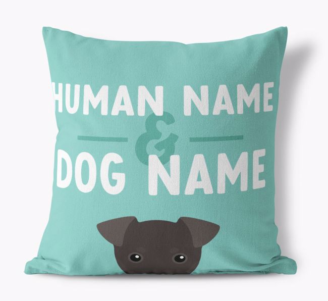 Human And Pet Name: Personalised {breedFullName} Canvas Cushion